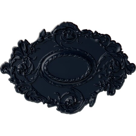 Kinsley Flowing Leaf Ceiling Medallion, Hand-Painted Midnight Dream, 30 3/8W X 20 3/4H X 1P